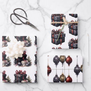 Gothic Christmas Wrapping Paper Sheet