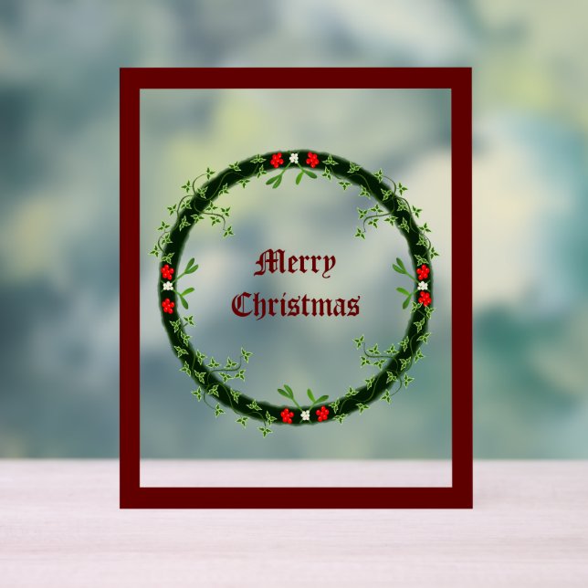 Gothic Christmas Wreath Custom Acrylic Sign (Neutral)