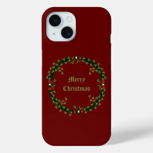 Gothic Christmas Wreath Custom iPhone 15 Case
