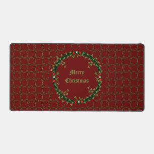Gothic Christmas Wreath Custom Desk Mat