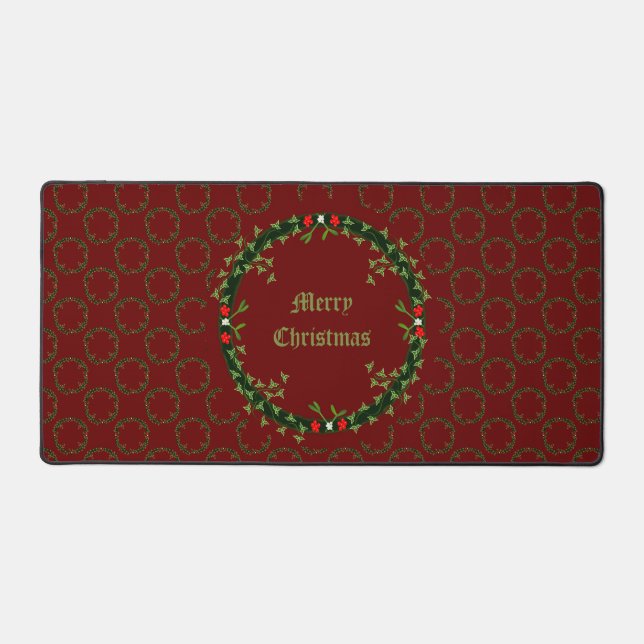 Gothic Christmas Wreath Custom Desk Mat (Front)