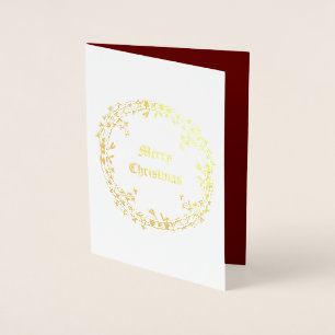 Gothic Christmas Wreath Custom Foil Card