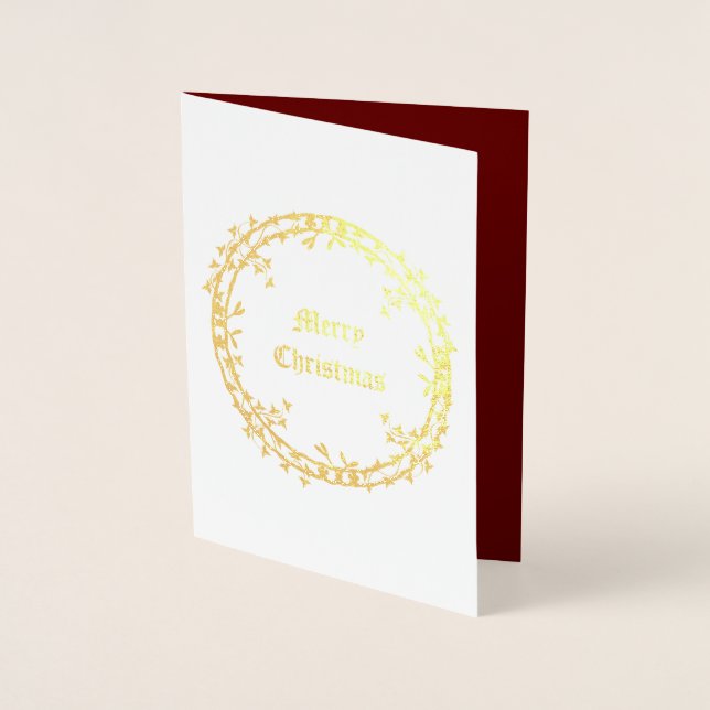 Gothic Christmas Wreath Custom Foil Card (Front)