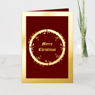 Gothic Christmas Wreath Custom Foil Greeting Card