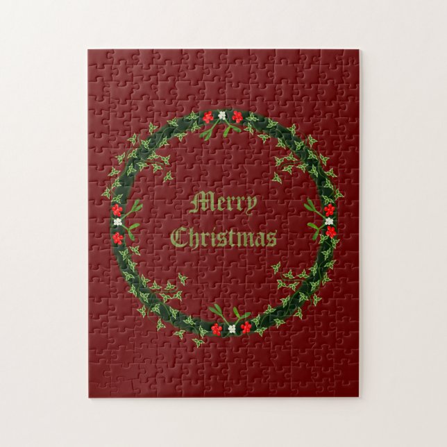 Gothic Christmas Wreath Custom Jigsaw Puzzle (Vertical)
