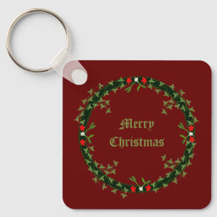 Gothic Christmas Wreath Custom Key Ring