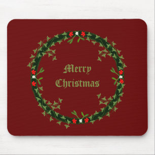 Gothic Christmas Wreath Custom Mouse Mat