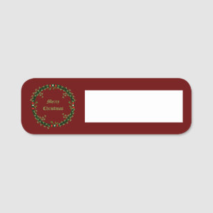 Gothic Christmas Wreath Custom Name Tag