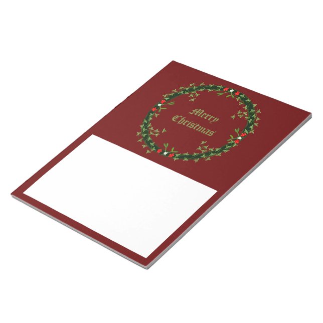 Gothic Christmas Wreath Custom Notepad (Angled)