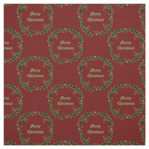 Gothic Christmas Wreath Custom Patterned Fabric