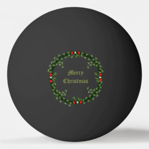 Gothic Christmas Wreath Custom Ping Pong Ball