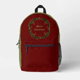 Gothic Christmas Wreath Custom Printed Backpack