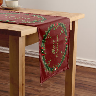 Gothic Christmas Wreath Custom Short Table Runner