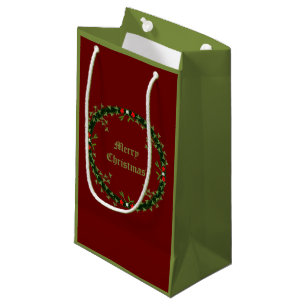 Gothic Christmas Wreath Custom Small Gift Bag