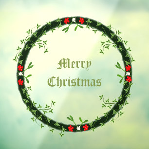 Gothic Christmas Wreath Custom Window Cling