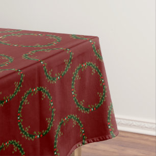 Gothic Christmas Wreath Patterned Tablecloth