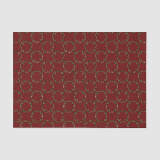 Gothic Christmas Wreath Patterned Tissue Paper (Front)