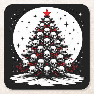 Gothic Chrsitmas Tree I Square Paper Coaster