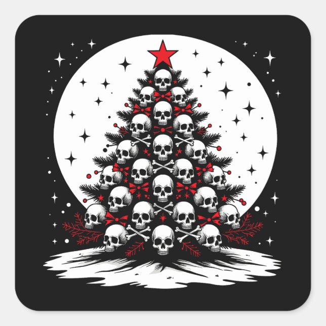 Gothic Chrsitmas Tree I Square Sticker (Front)