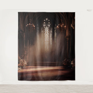 Gothic Church Photo Booth Prop Backdrop Tapestry