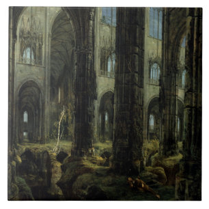 Gothic Church Ruins (by Carl Blechen) Tile