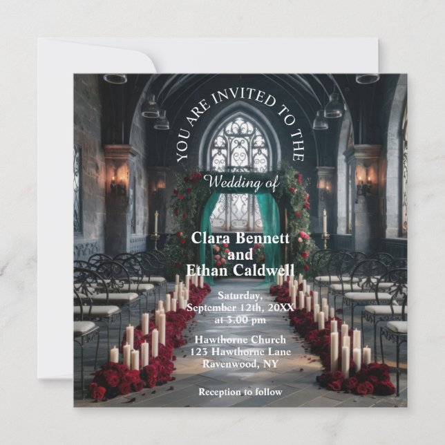 Gothic Church Wedding Invitation (Front)
