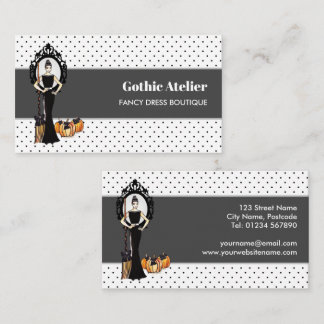 Gothic Classic Elegant Long Black Dress Fashion Business Card