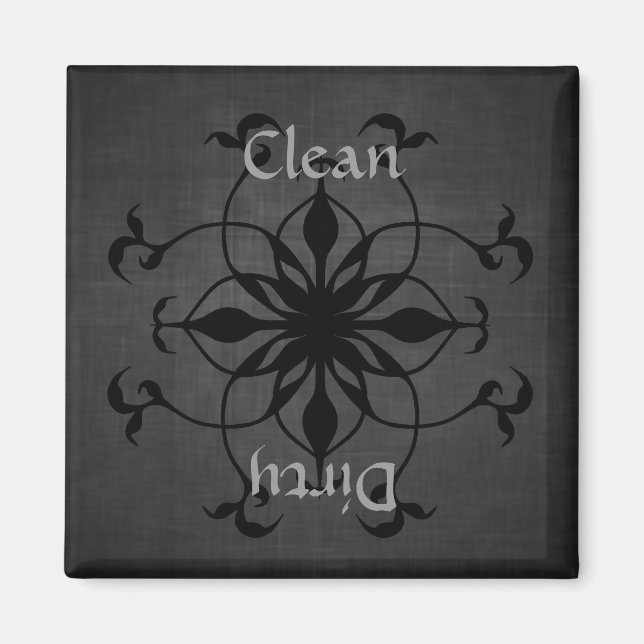 Gothic clean or dirty dishwasher magnet (Front)
