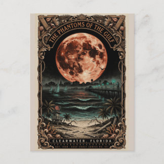 Gothic Clearwater, FL Art | Vintage Horror Travel Postcard