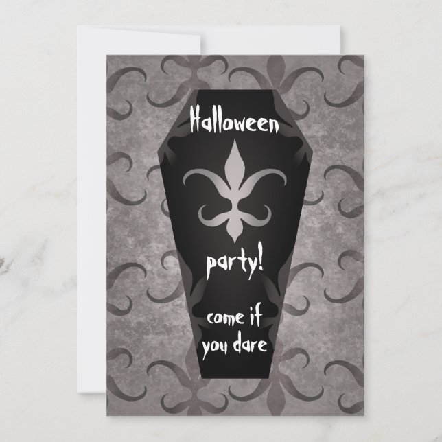 Gothic coffin Halloween party Invitation (Front)