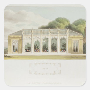 Gothic Conservatory, 1832 Square Sticker