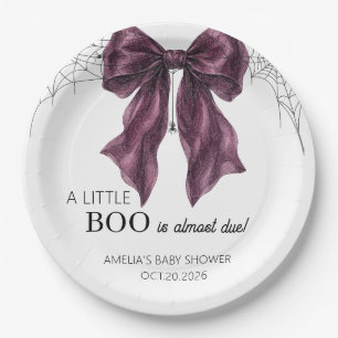 Gothic Coquette A little Boo Baby Shower Paper Plate