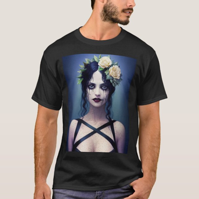 Gothic Cracked Porcelain Beauty T-Shirt (Front)