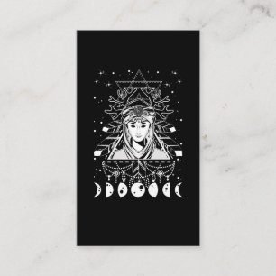 Gothic Creepy Moon Phases Witchy Geometry Crescent Business Card