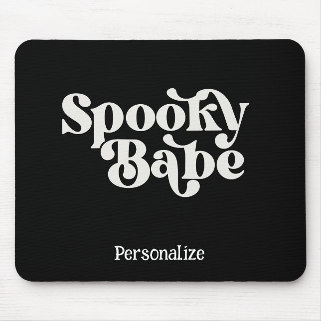 Gothic & Creepy Spooky Babe Personalized Computer Mouse Mat (Front)