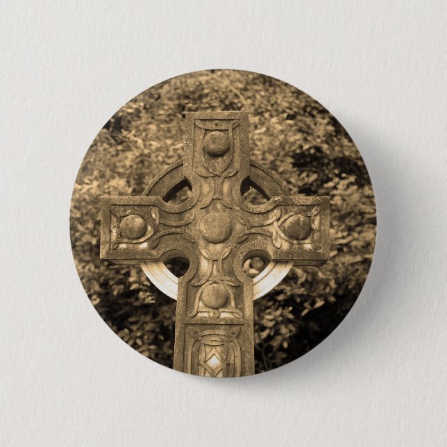 Gothic Cross 6 Cm Round Badge (Front)