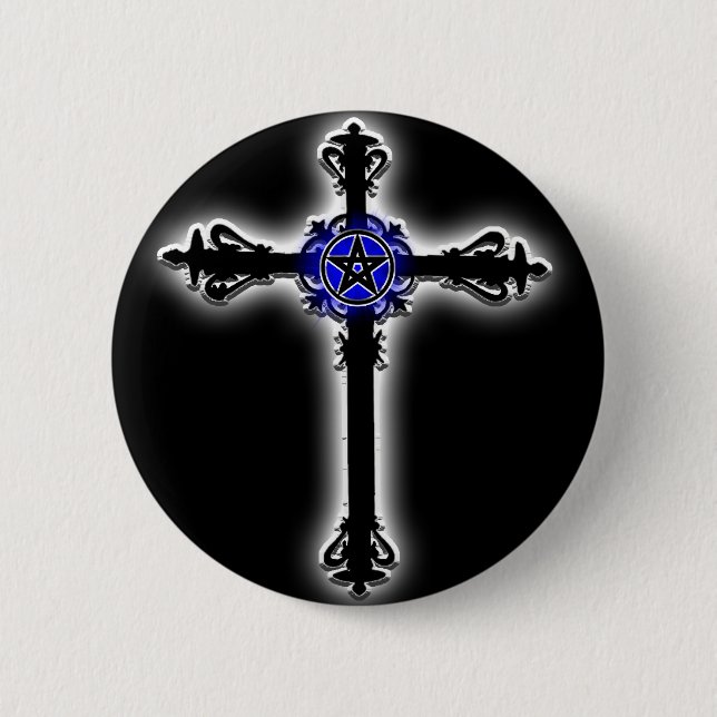 Gothic Cross 6 Cm Round Badge (Front)