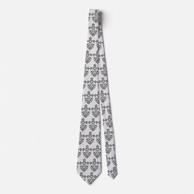 Gothic Cross and Skulls Tie (Front)