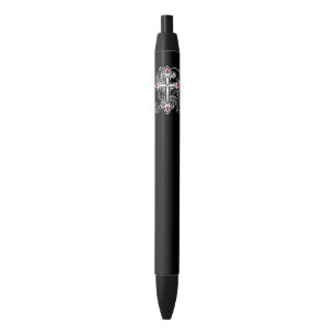 Gothic cross black ink pen