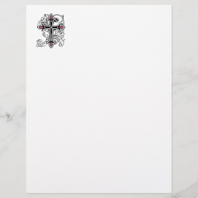 Gothic cross custom letterhead (Front)