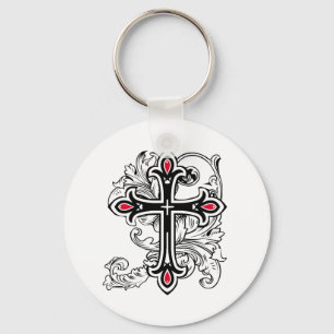 Gothic cross key ring
