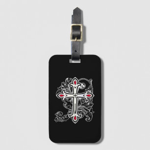Gothic cross luggage tag