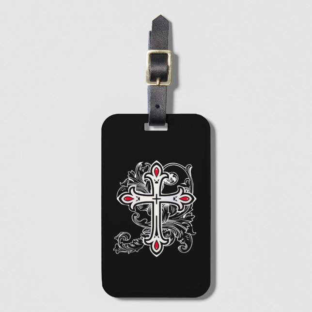 Gothic cross luggage tag (Front Vertical)