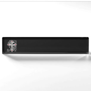 Gothic cross nameplate