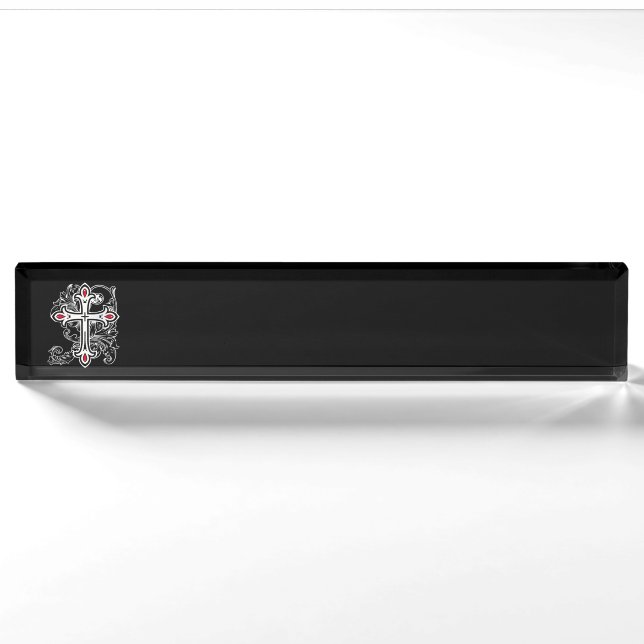 Gothic cross nameplate (Front)