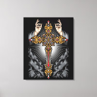 Gothic Cross with Hands