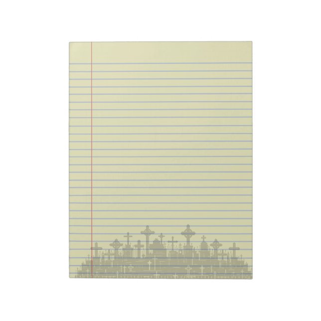 Gothic Crosses Vampire Fantasy Legal Notepad (Rotated)