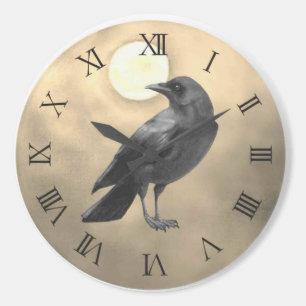 Gothic Crow Classic Round Sticker