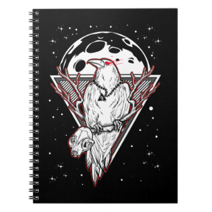 Gothic Crow Creepy Moon Witchy Bird Notebook
