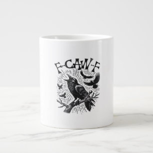 Gothic Crow F-Caw-F Humor Funny Essential Retro Cl Large Coffee Mug